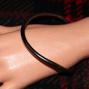 Copper/Silver Tone Bangle Bracelet Uneven